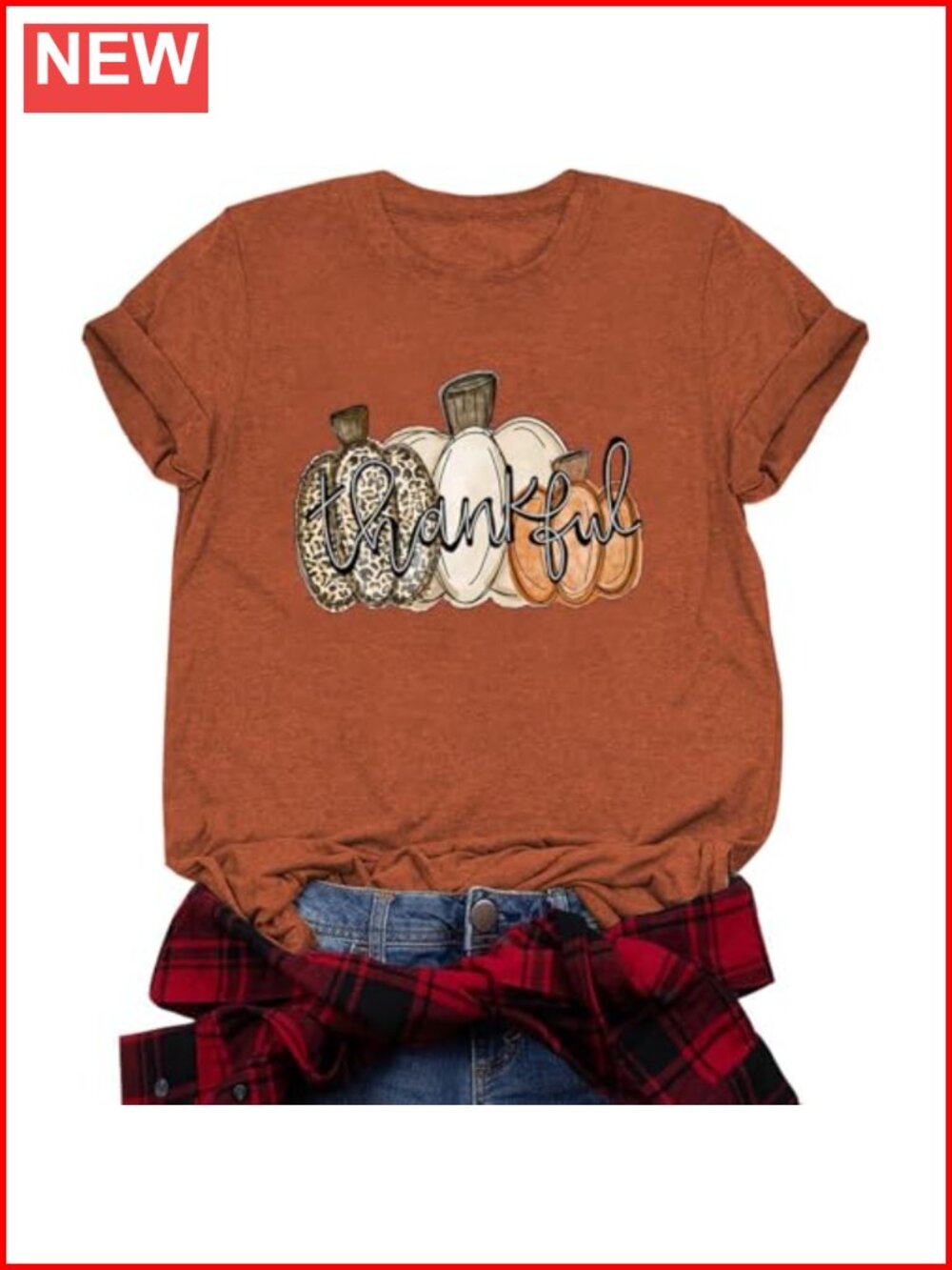 Women's Leopard Pumpkin T-Shirt Crew Neck Cap Sleeve Fall Halloween Thanksgiving